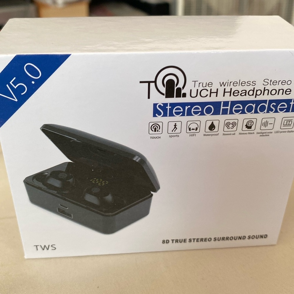 True wireless stereo headphones